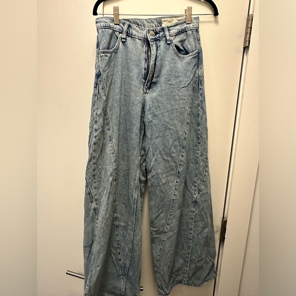 rag & bone Light Blue Wide Leg Jeans - Picture 2 of 4